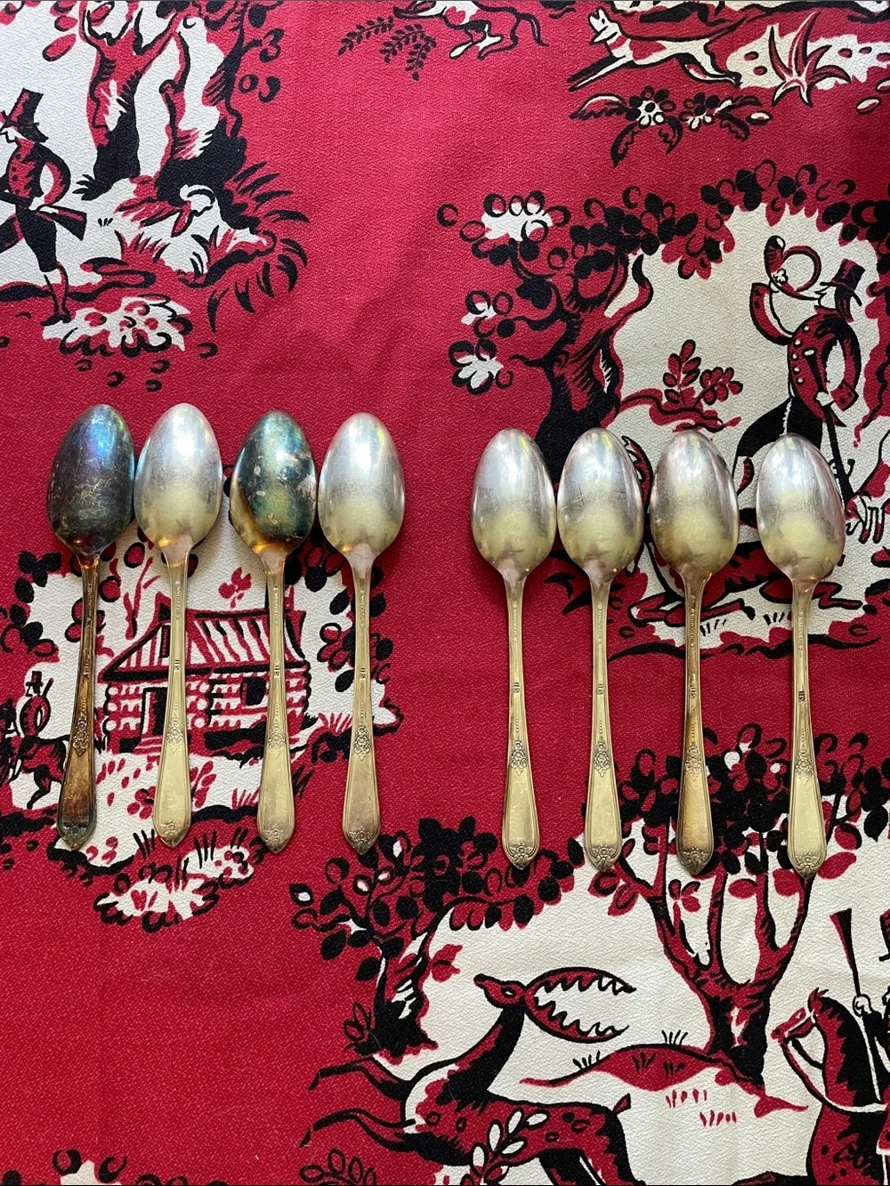 Set of 8 antique William Rogers silver spoons